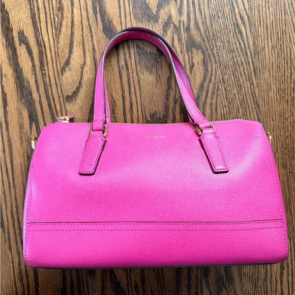 Coach Saffiano hot pink Fuchsia Leather mini Satchel - Picture 1 of 6